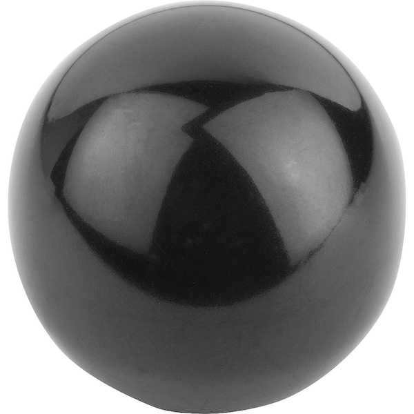 Kipp Ball Knob Smooth Version DIN319 Extended, D1=32, D=M10, Form:E Thread, Thermoset Black, Comp:Steel K0159.23210 - main